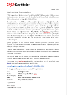 Türk Eğitim Vakfı (TEV) Bağış