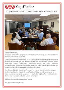 Koç-Yönder Gönüllü Mentorluk Programı Başladı