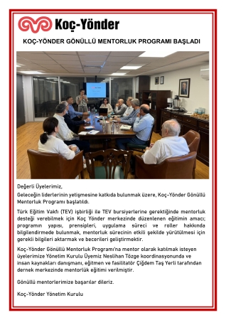 Koç-Yönder Gönüllü Mentorluk Programı Başladı